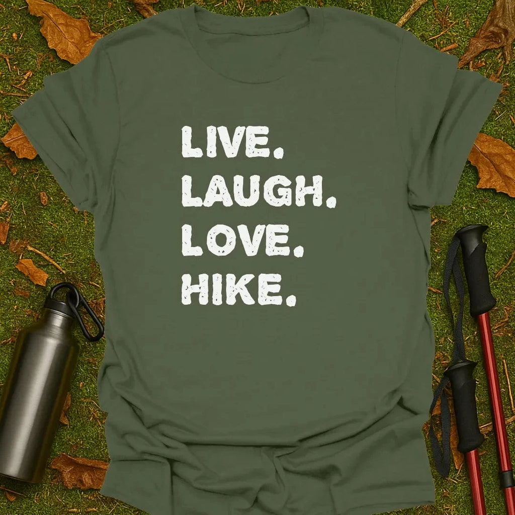 Camiseta Vive Ríe Ama Haz senderismo