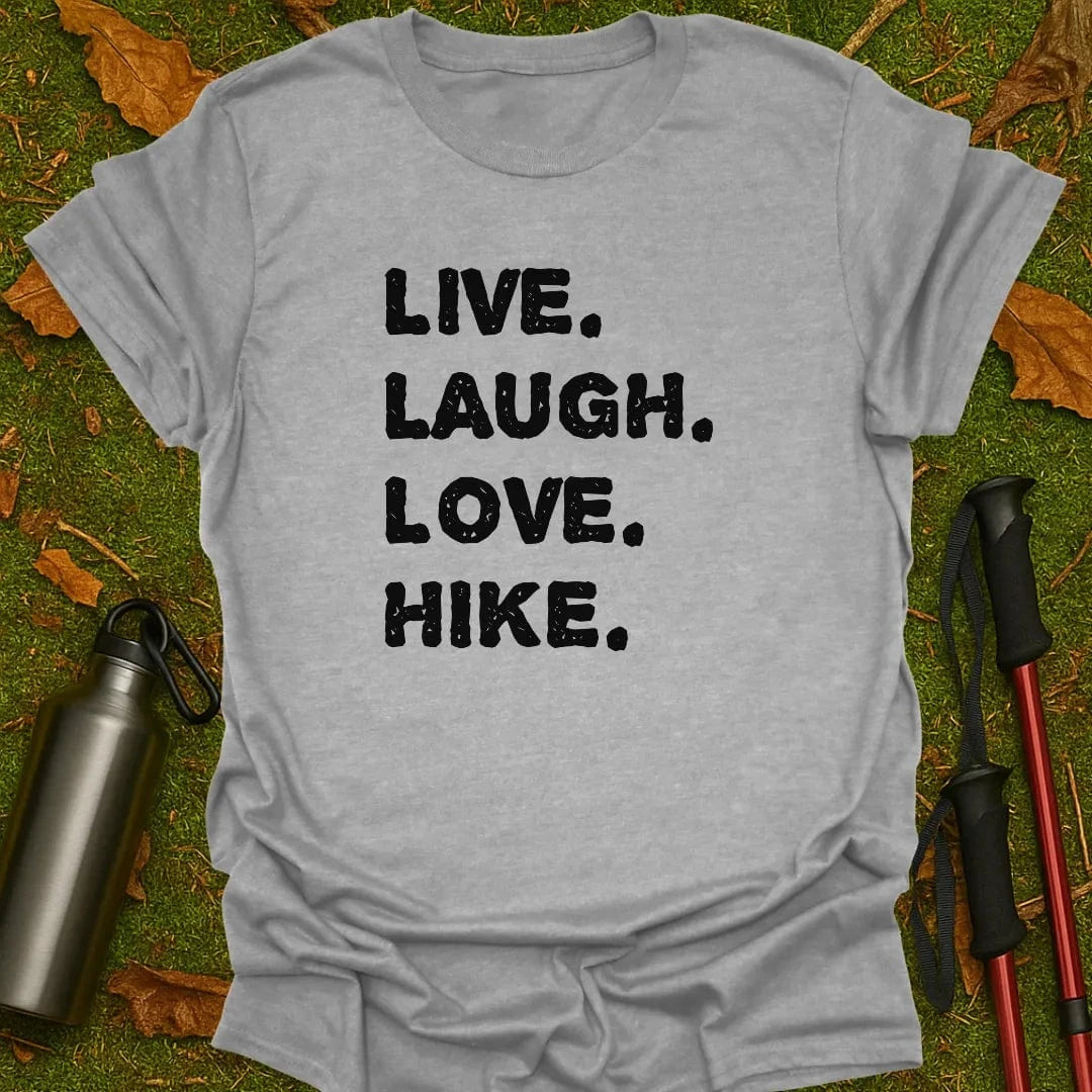 Camiseta Vive Ríe Ama Haz senderismo