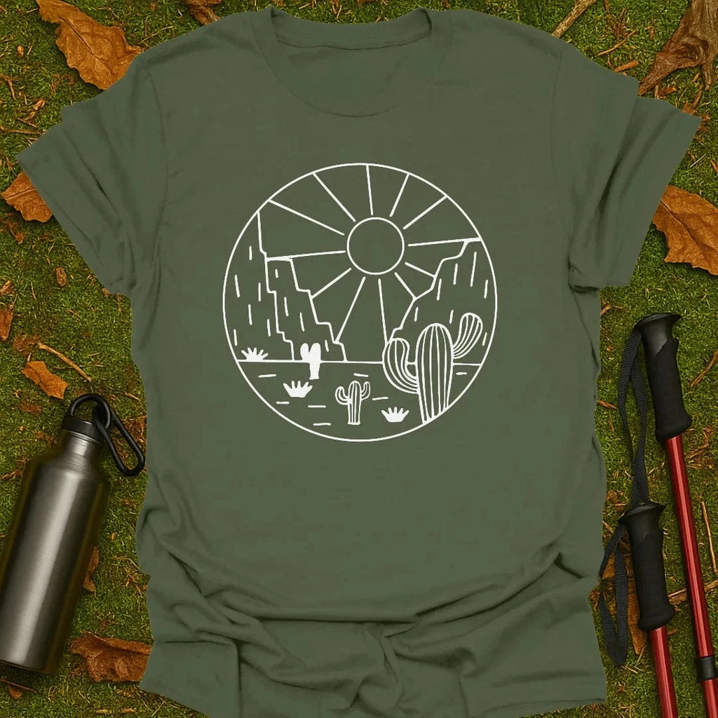 Camiseta de Cactus y Rocas