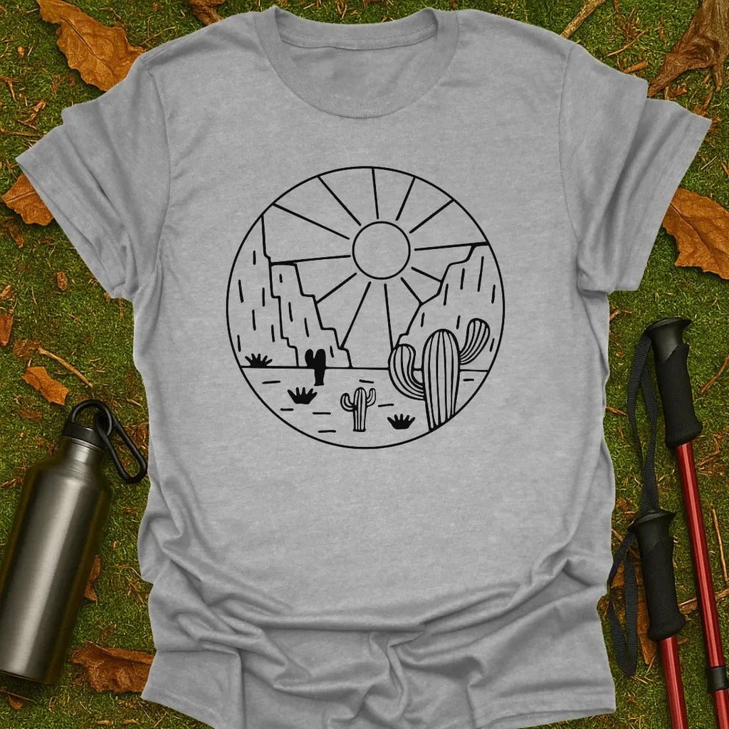 Camiseta de Cactus y Rocas