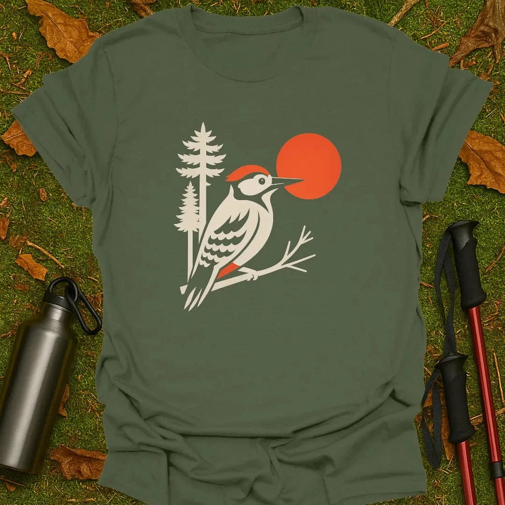 Camiseta Pájaro Carpintero Atardecer