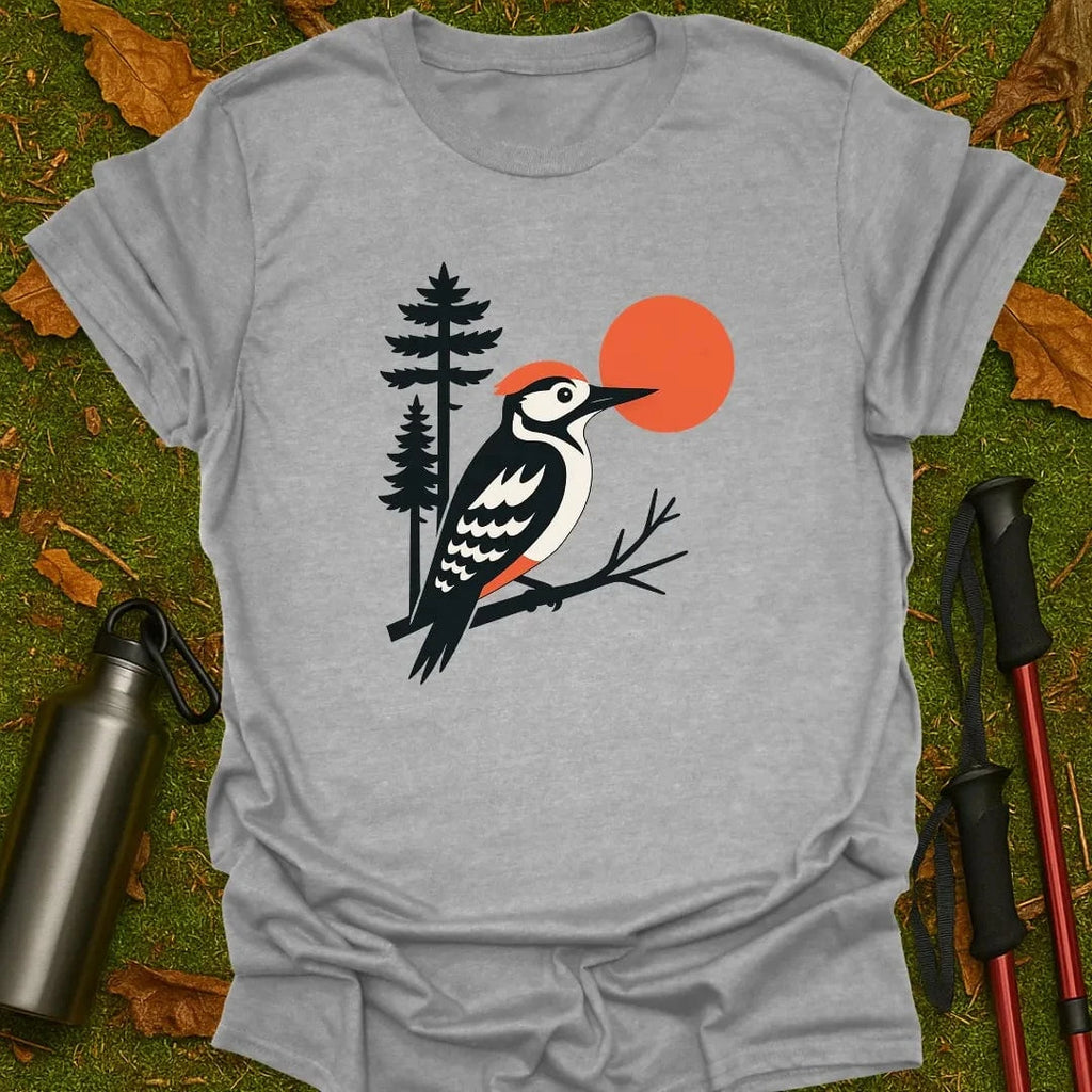Camiseta Pájaro Carpintero Atardecer