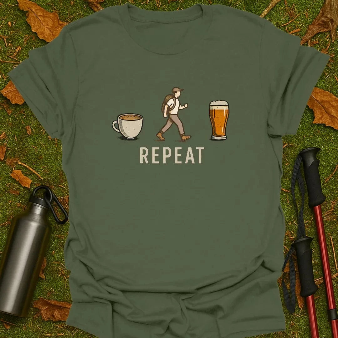 Coffee, Hike, Beer, Repeat T-Shirt