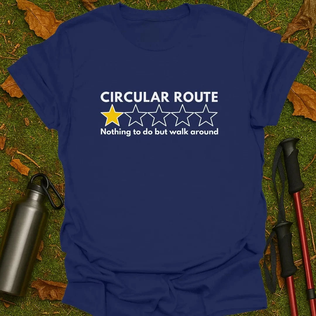 T-shirt met ster op rondweg