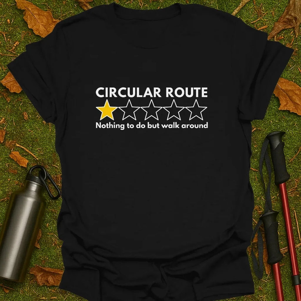 T-shirt met ster op rondweg