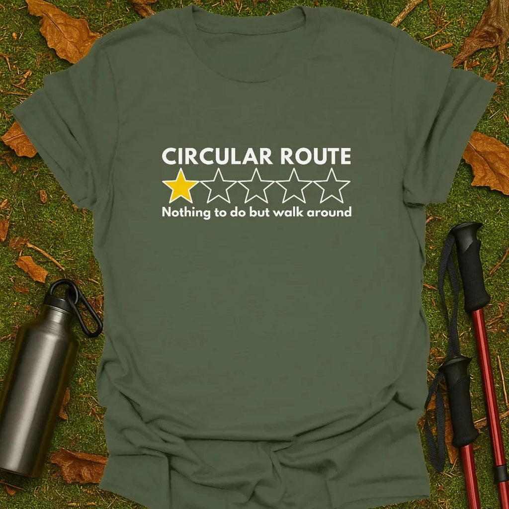 T-shirt met ster op rondweg