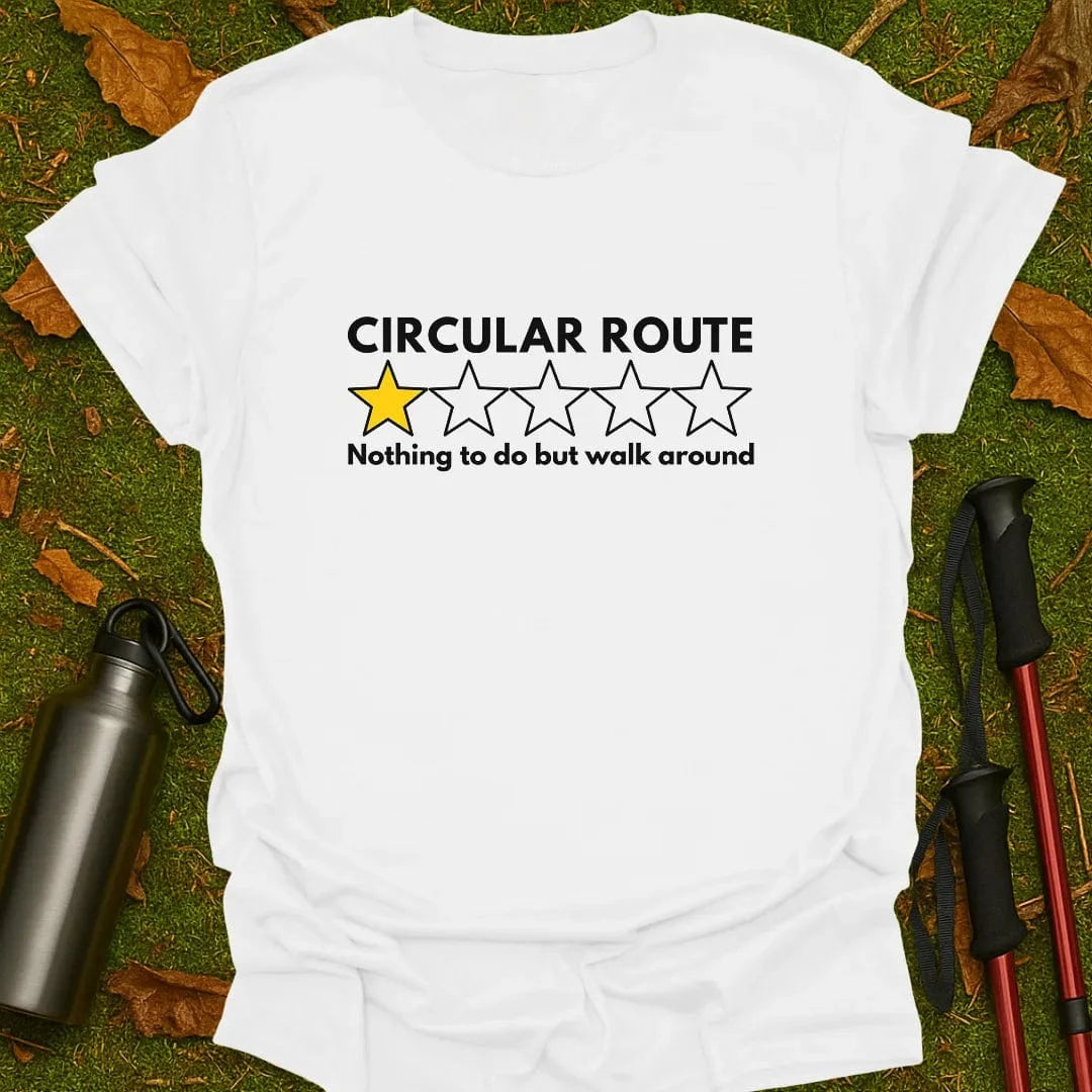 T-shirt met ster op rondweg