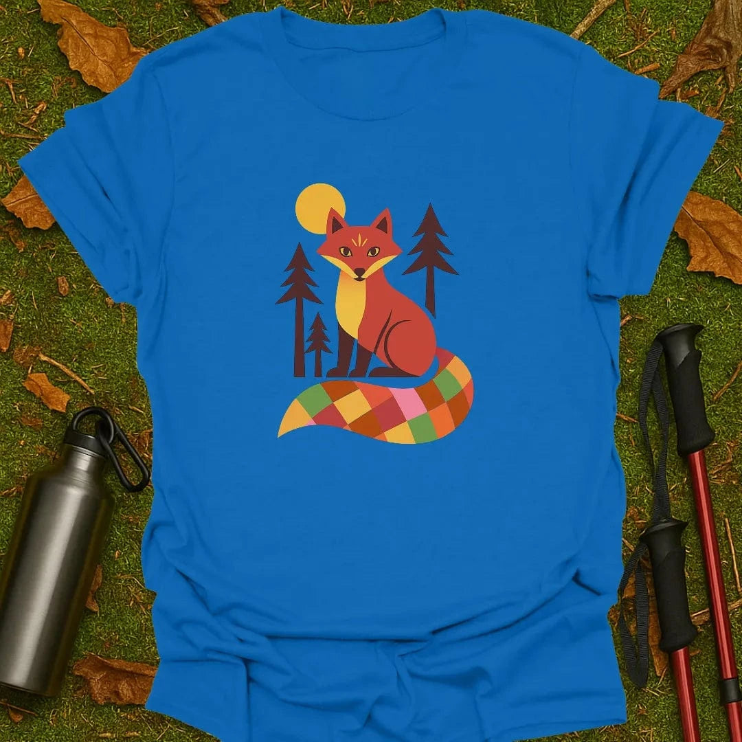 Camiseta con estampado de zorro de retazos