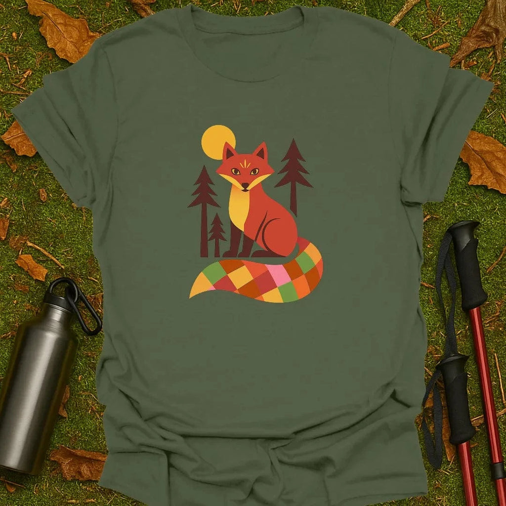 Camiseta con estampado de zorro de retazos