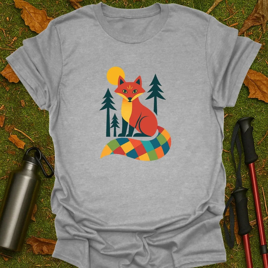 Camiseta con estampado de zorro de retazos