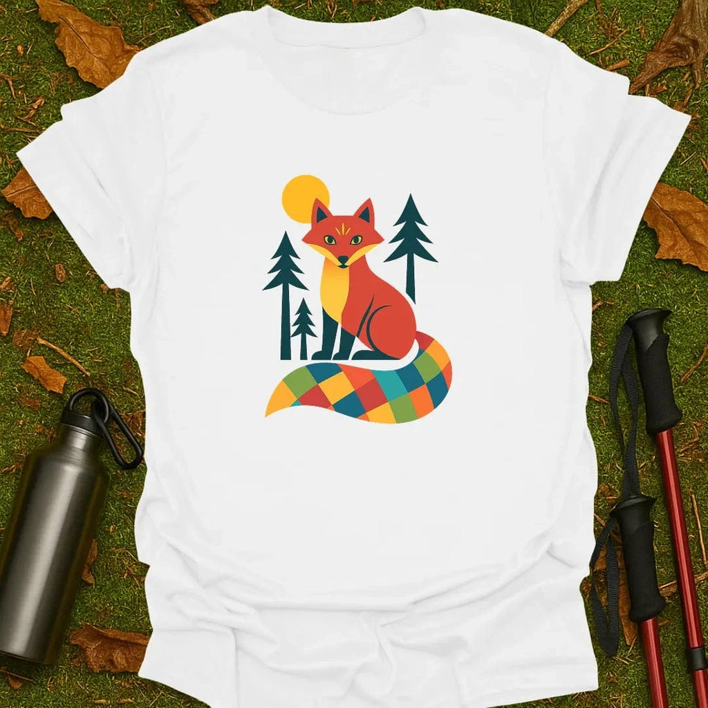 Camiseta con estampado de zorro de retazos