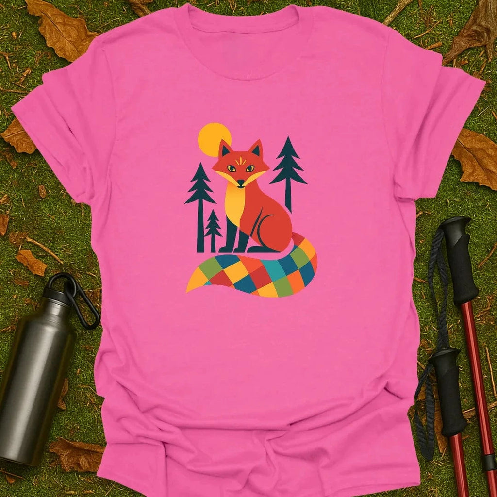 Camiseta con estampado de zorro de retazos