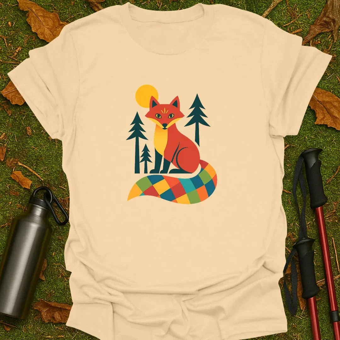 Camiseta con estampado de zorro de retazos