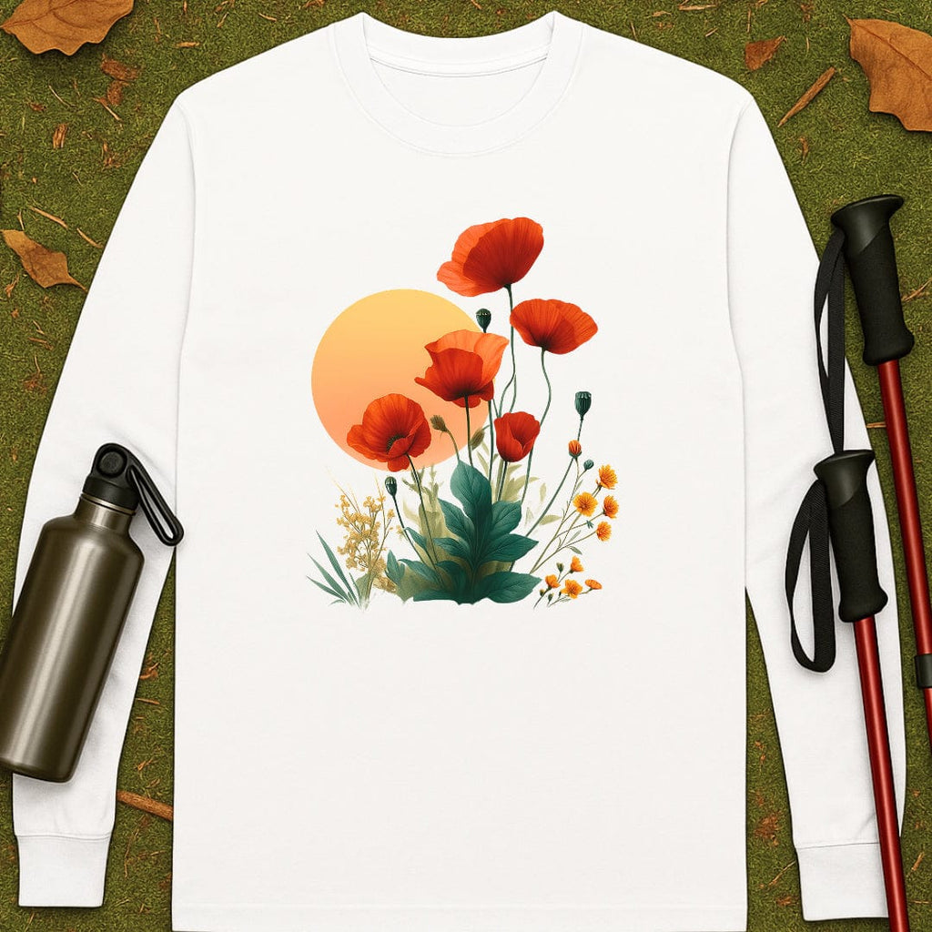 Camiseta de manga larga amapolas al atardecer