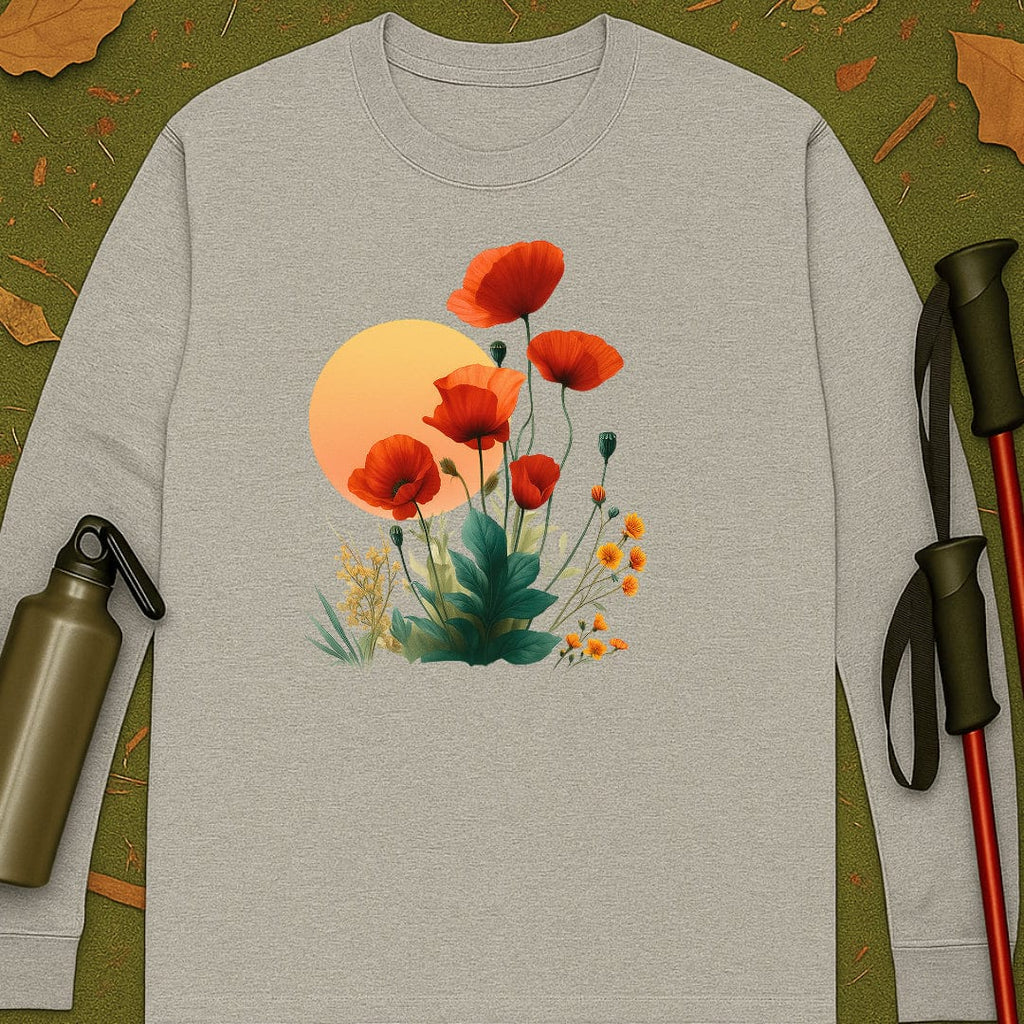Camiseta de manga larga amapolas al atardecer