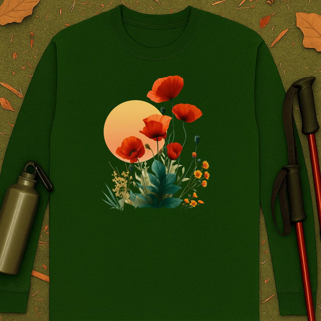 Camiseta de manga larga amapolas al atardecer