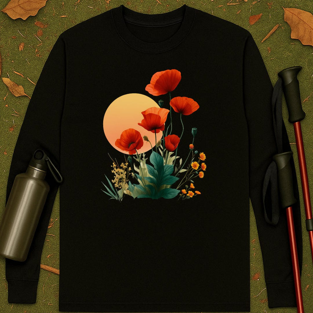 Camiseta de manga larga amapolas al atardecer