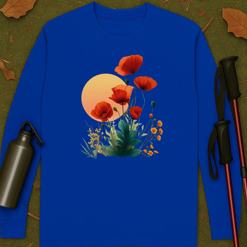 Camiseta de manga larga amapolas al atardecer