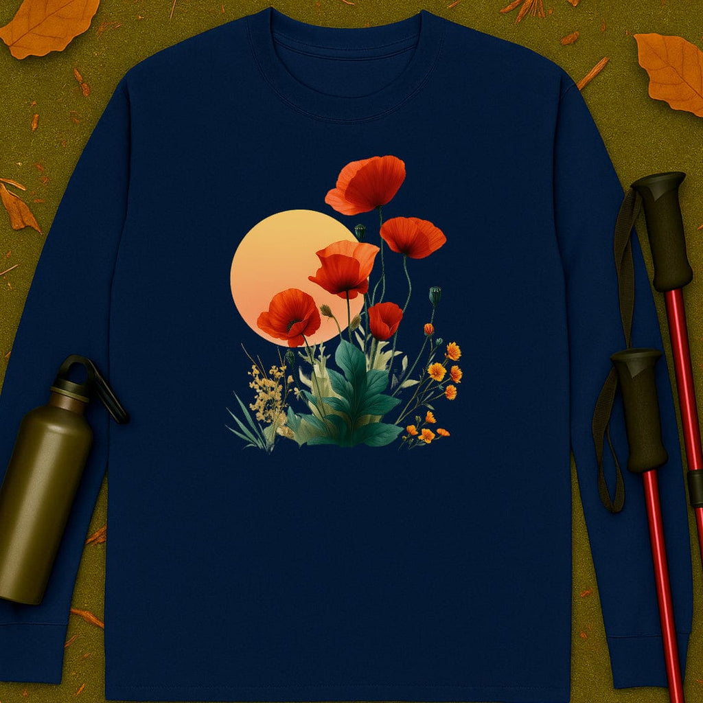 Camiseta de manga larga amapolas al atardecer