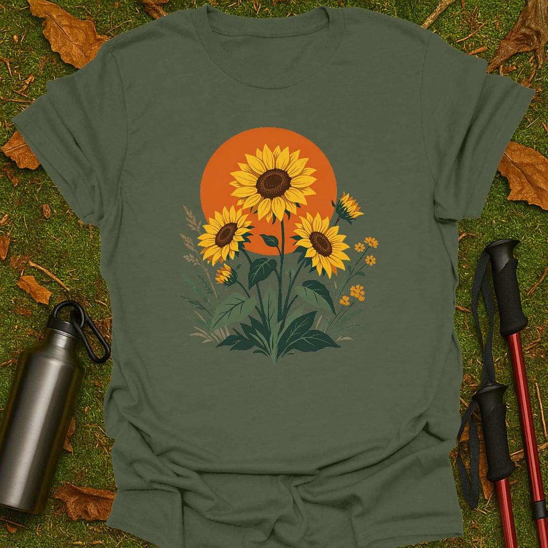 Zonsondergang Zonnebloemen T-shirt